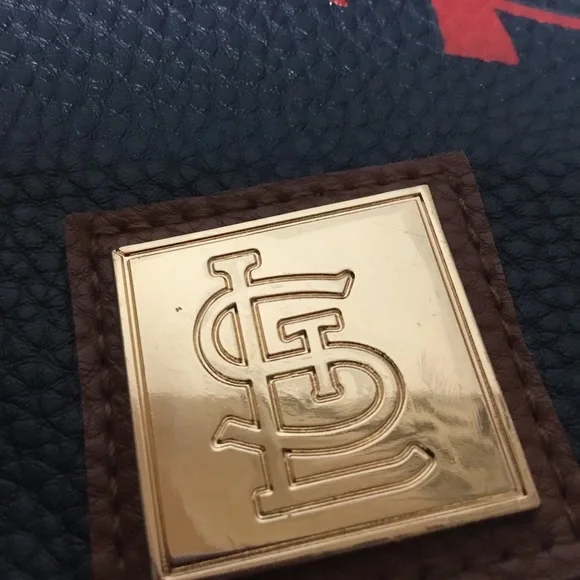 St. Louis Cardinals Baseball Navy Blue Red Gold Chain Crossbody Purse Bag NWOT - Picture 4 of 9